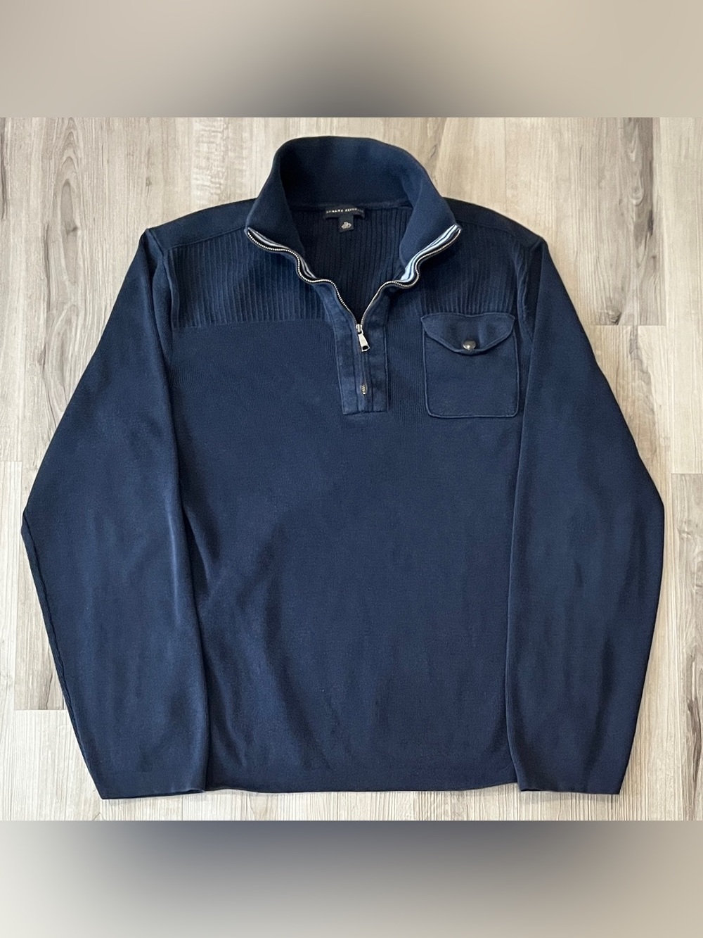Banana Republic Navy Zip-Up Sweater with Chest Pocket